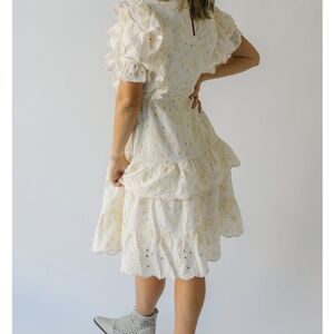 Piper and Scoot Salma Ruffle Eyelet Dress in Cream Medium